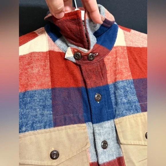 Todd Snyder & LL Bean Chamois Tan Plaid Shirt NWOT Soft Portuguese Flannel - Picture 7 of 12